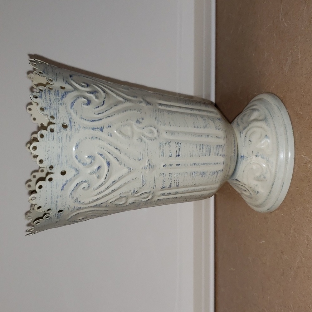 Ivory Painted Metal Vase